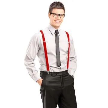 Trilece Red Suspenders - Adjustable Y Back Style for All