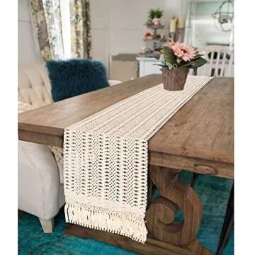 OurWarm Boho Cotton Table Runner for Weddings and Home Decor