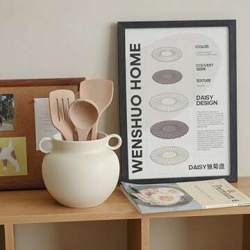 Chic Crème Wide Mouth Round Vase for Home Decoration