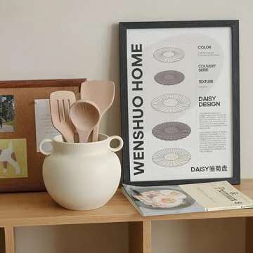 Chic Crème Wide Mouth Round Vase for Home Decoration