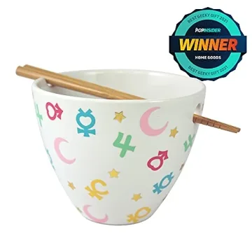 JUST FUNKY Sailor Moon Ramen Bowl Set | 16 Oz | Kawaii Bunny Pattern | Perfect Gift!