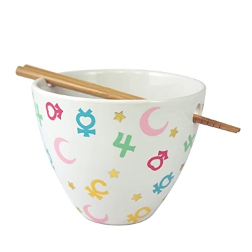 JUST FUNKY Sailor Moon Ramen Bowl Set | 16 Oz | Kawaii Bunny Pattern | Perfect Gift!