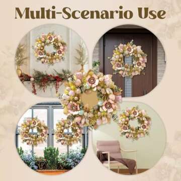 Handmade 22" Easter Egg Wreath – Elegant Spring Decor