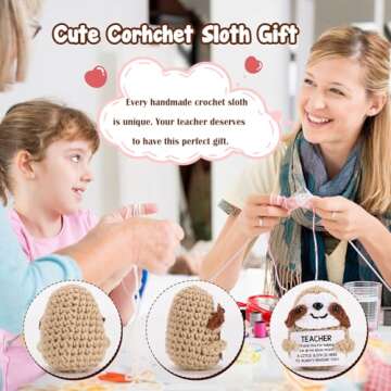 Handmade Crochet Sloth Gift for Teacher Appreciation