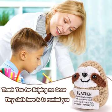 Handmade Crochet Sloth Gift for Teacher Appreciation