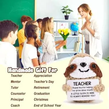 Handmade Crochet Sloth Gift for Teacher Appreciation