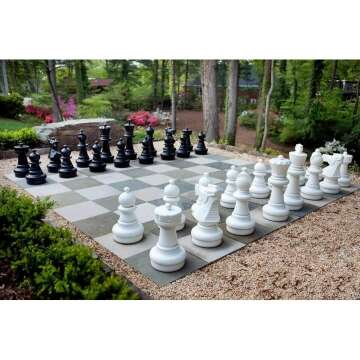 Giant Chess Set - 25" King - Premium Black/White Pieces