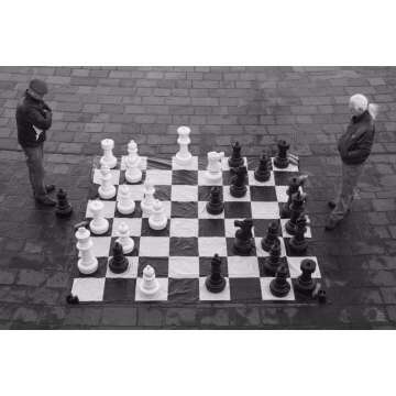 Giant Chess Set - 25" King - Premium Black/White Pieces