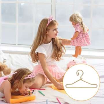 50Pcs Mini Metal Doll Clothes Hangers for Creative Play