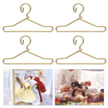 50Pcs Mini Metal Doll Clothes Hangers for Creative Play