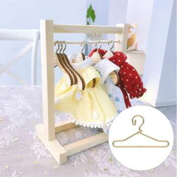 50Pcs Mini Metal Doll Clothes Hangers for Creative Play