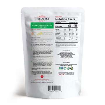 Miss Jones Baking Organic Cookie Mix, Non-GMO, Vegan-Friendly, Packed with Morsels: Sea Salt Chocola...