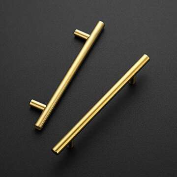 Ravinte 25 Pack 7.38" Cabinet Pulls Brushed Brass Stainless Steel Kitchen Cupboard Handles Cabinet H...