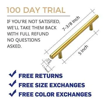 Ravinte Stylish 25 Pack 7.38" Brass Cabinet Pulls