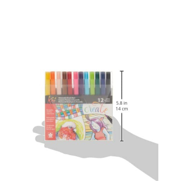 Vibrant Sakura Koi Brush Pens for Art Enthusiasts - 12 Pack