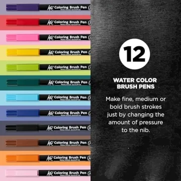 Vibrant Sakura Koi Brush Pens for Art Enthusiasts - 12 Pack