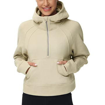 THE GYM PEOPLE Women’s Fleece Lined Half-Zip Hoodie - Cozy & Chic