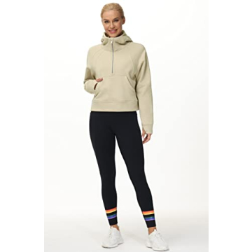 Stylish Fleece Lined Half-Zip Hoodie for Women