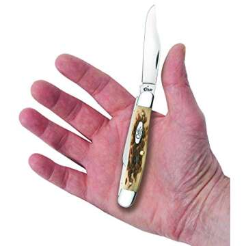 Case XX WR Folding Pocket Knife - 3 Blade Stockman (Amber Bone)