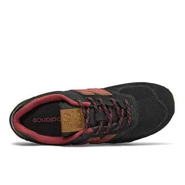 New Balance Kids 574 V1 70s Racing Lace-up Sneaker, Black/Earth Red, 9 US Unisex Toddler
