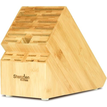 Stylish 20 Slot Bamboo Knife Block for Every Kitchen