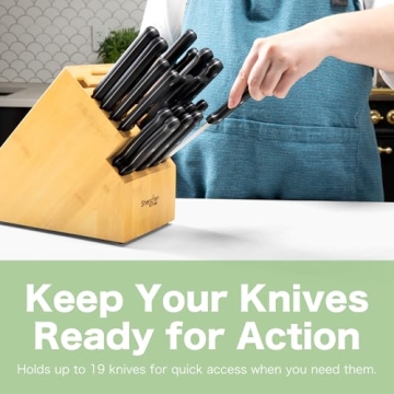 Stylish 20 Slot Bamboo Knife Block for Every Kitchen