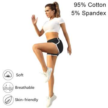 URATOT Women's Cotton Shorts - Comfortable Active Yoga & Running Shorts, Pack of 2