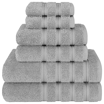 American Soft Linen Luxury 6 Piece Towel Set, 2 Bath Towels 2 Hand Towels 2 Washcloths, 100% Cotton ...