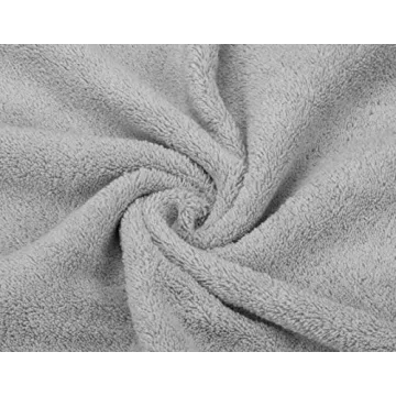 American Soft Linen Luxury 6 Piece Towel Set, 2 Bath Towels 2 Hand Towels 2 Washcloths, 100% Cotton Turkish Towels for Bathroom, Light Grey Towel Sets