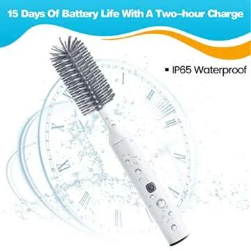 Electric Baby Bottle Brushes USB Rechargeable, Waterproof Bottle Cleaner Brush Wall-Mounted, with Silicone Bottle/Pacifier/Straw Brush, Two-Speed Cleaning Mode, 360° Rotating Cleaning, 1200mAh, Grey