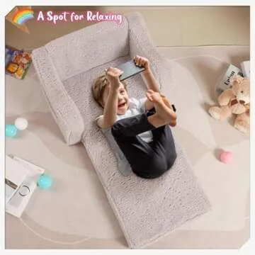 MOMCAYWEX Kids Chairs for Toddler, 2-in-1 Toddler Soft Sherpa Couch Fold Out, Convertible Sofa to Lo...