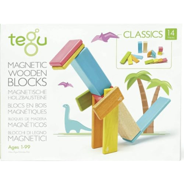 Tegu Magnetic Wooden Blocks 14-Piece Set for Kids
