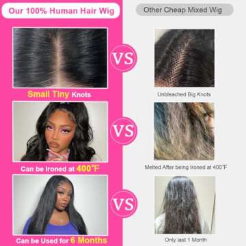 ALI PANDA 210% Density 30 Inch 13x6 Lace Front Wigs Human Hair Straight HD Lace Frontal Wigs Human Hair Pre Plucked With Baby Hair Brazilian Virgin 100% Human Hair Wigs For Black Women