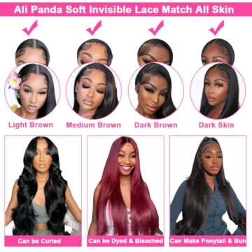 ALI PANDA 210% Density 30 Inch 13x6 Lace Front Wigs Human Hair Straight HD Lace Frontal Wigs Human Hair Pre Plucked With Baby Hair Brazilian Virgin 100% Human Hair Wigs For Black Women