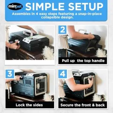 Mirapet USA Pet Carrier & Crate 26" - Premium Collapsible Design for Medium Cats and Dogs - Portable...