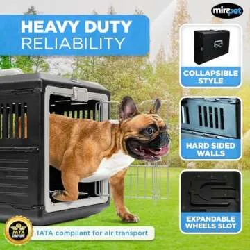 Mirapet USA Pet Carrier & Crate 26" - Premium Collapsible Design for Medium Cats and Dogs - Portable Kennel for Indoor/Outdoor Use - 360-Degree Ventilation & Hard Plastic Wall Protection