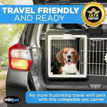 Mirapet USA Pet Carrier & Crate 26" - Premium Collapsible Design for Medium Cats and Dogs - Portable Kennel for Indoor/Outdoor Use - 360-Degree Ventilation & Hard Plastic Wall Protection