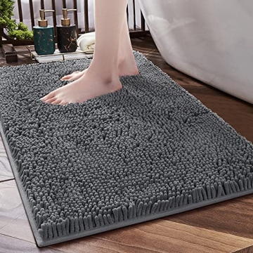 SONORO KATE Bathroom Rug - 32"x20", Non-Slip Plush Chenille for Ultimate Comfort