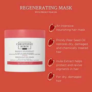 Christophe Robin Regenerating Mask with Prickly Pear Seed Oil for Dry, Damaged and Chemically Treated Hair 8.4 fl. oz