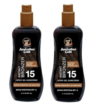 Australian Gold SPF 15 Spray Gel Bronzer for Ultimate Tanning