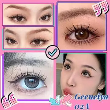 Manga Lashes Natural Look Individual Lash Clusters Anime False Eyelashes Wispy Spiky Kawaii Korean Makeup Clear Band 3D Short Faux Mink Manhua Eyelashes - Geeneiya 02A