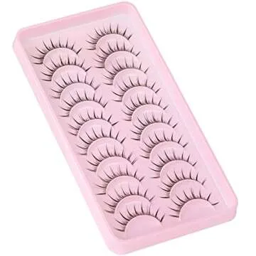 Manga Lashes Natural Look Individual Lash Clusters Anime False Eyelashes Wispy Spiky Kawaii Korean Makeup Clear Band 3D Short Faux Mink Manhua Eyelashes - Geeneiya 02A