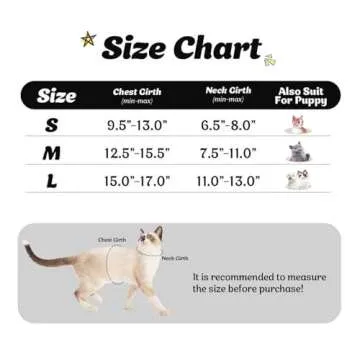 Supet Cat Harness and Leash Set - Soft Mesh Adjustable Cat Vest Harness with Reflective Strap for Walking Cat and Puppy Rabbit
