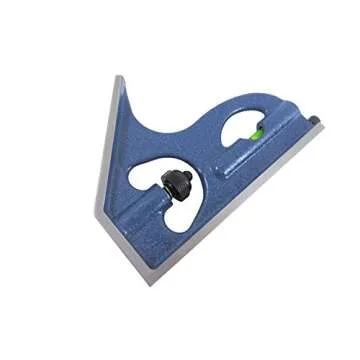 PEC 12" 4R 4 Piece Combination Machinist Square with reversing Protractor Marked with 1/32", 1/64", 1/8", 1/16"