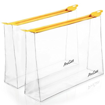 ProCase TSA Approved Clear Travel Toiletry Makeup Bag Pouch, Handy Quart-sized Zipper Bag Airport Fl...