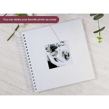 Potricher 10 x 10 Inch DIY Scrapbook Photo Album - 80 Pages for Memorable Moments