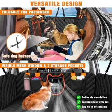 JXFUKAL Dog Car Bed Waterproof Hammock for All Breeds