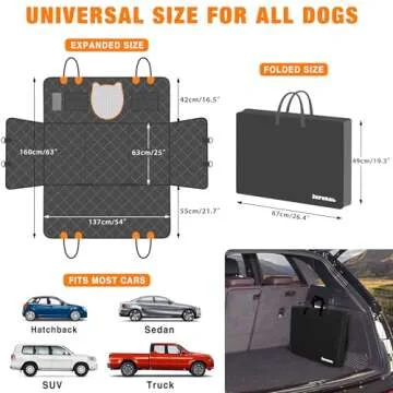 JXFUKAL Dog Car Bed Waterproof Hammock for All Breeds