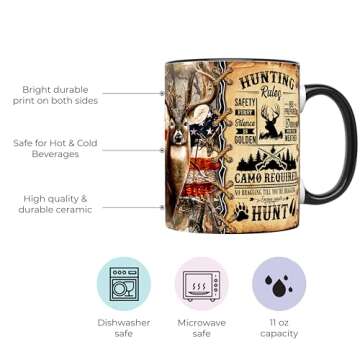 YouNique Designs Deer Hunting Cup for Men – Vibrant Mug, 11oz