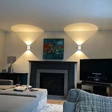 Tubicen Square LED Wall Sconces, Bright Indoor Up Down Wall Lights, 6W 3000K Modern LED Dimmable Wall Mount Lamp for Bedroom Hallway Stairway Home Theater, White